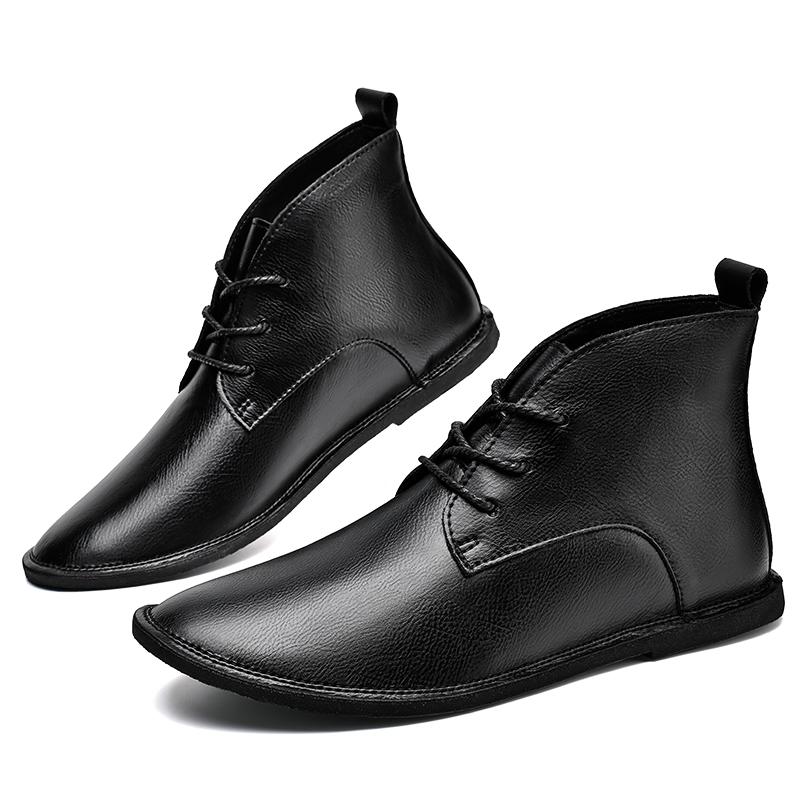 Стильные мужские ботильоны, повседневная кожаная обувь на все сезоны, классические мужские базовые ботинки, обувь для отдыха и прогулок на шнуровке, удобные кроссовки