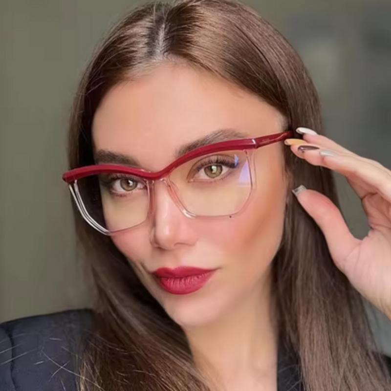 2 ШТ. Черная оправа для компьютерных очков Женская Мужская Защита от синего света Квадратные очки Блокирующие очки Оптические очки Очки Кошачий глаз