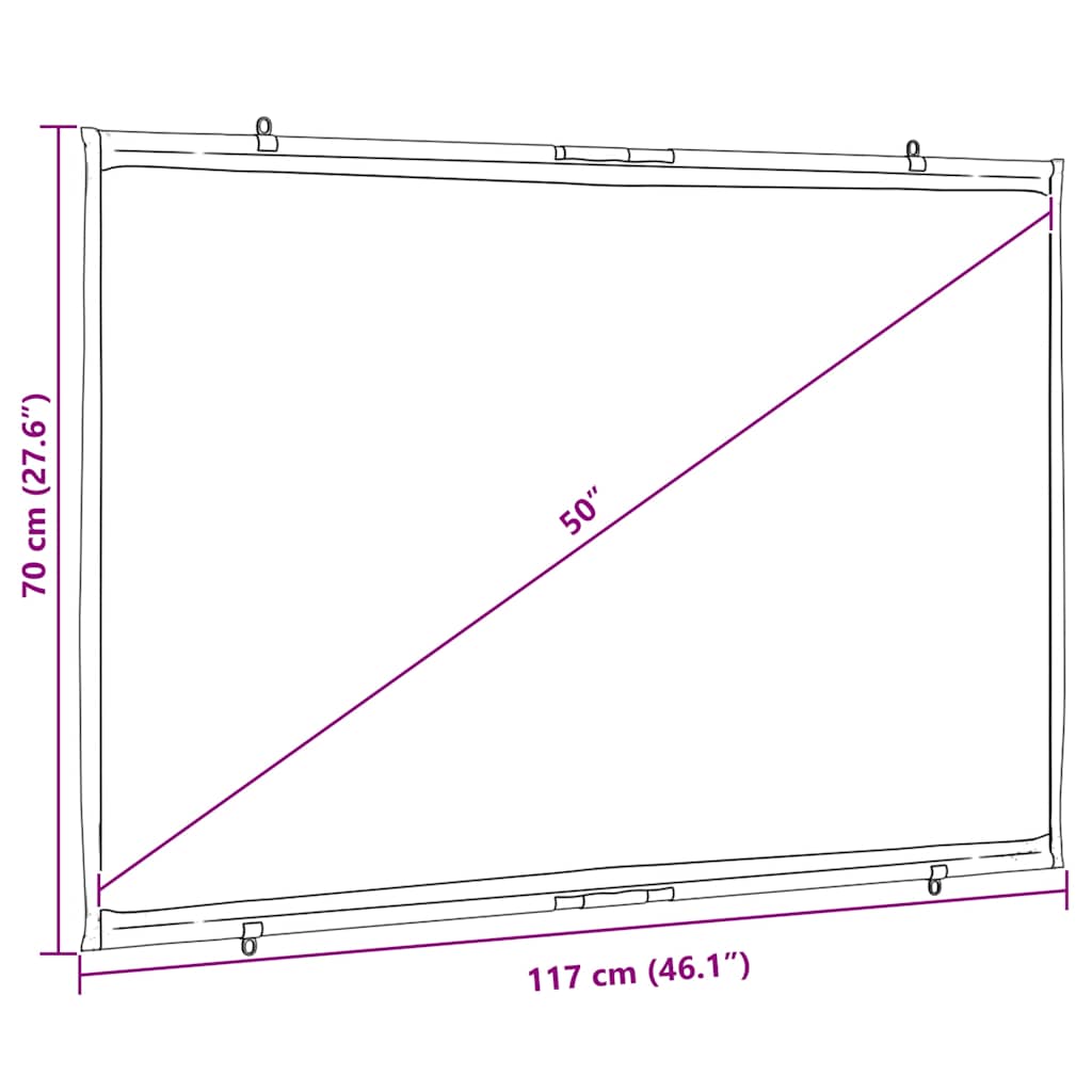 Projection Screen Wall Mountable 50 Inches 16:9 Aspect Ratio