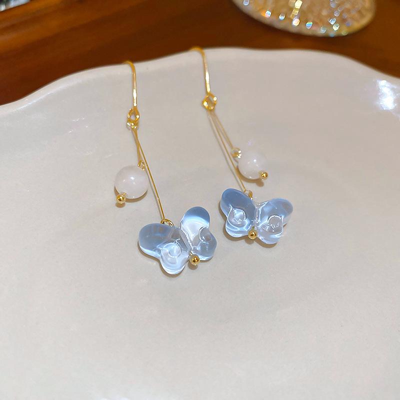 Гуофэн Серьги-кисточки с цирконом 'Серебряная игла', Ретро Легкая роскошь Высококлассные серьги-гвоздики Нишевые Универсальные серьги