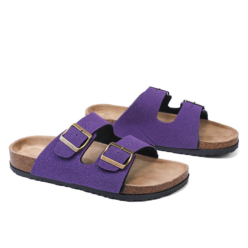 10 цветов, мюли, пряжка, кожа, пробка, елочка, тапочки для мужчин, женщин, пары, ретро, летние тапочки, модные повседневные пляжные сандалии