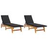 VidaXL Chaises longues et coussins 2 pcs Résine tressée/bois d'acacia 319725