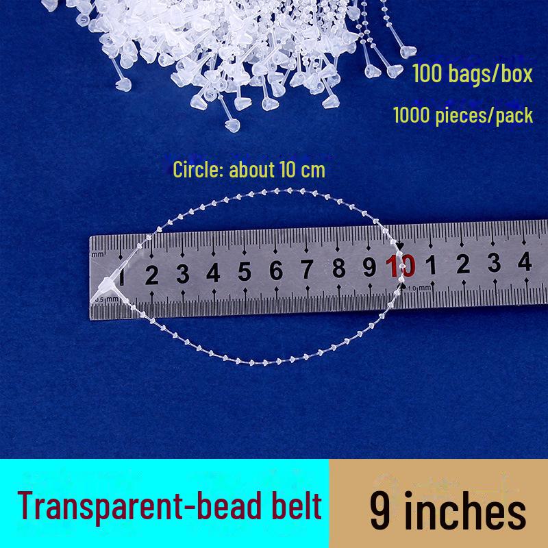 Прозрачный пластиковый шнурок с пряжкой для бирок на одежду