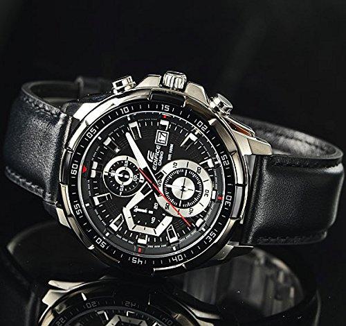 CASIO EDIFICE 100m Waterproof Chronograph Genuine Leather Belt Watch [Casio] EFR-539L-1A Men's [item]
