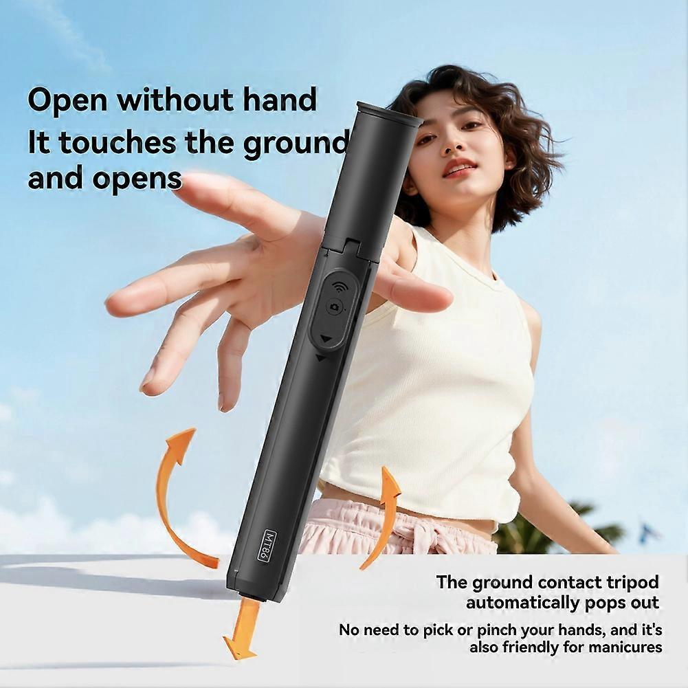 MT86 Automatic Phone Tripod with Phone Clamp Lightweight Travel Tripod Stand for Outdoor Vlog and Livestreaming