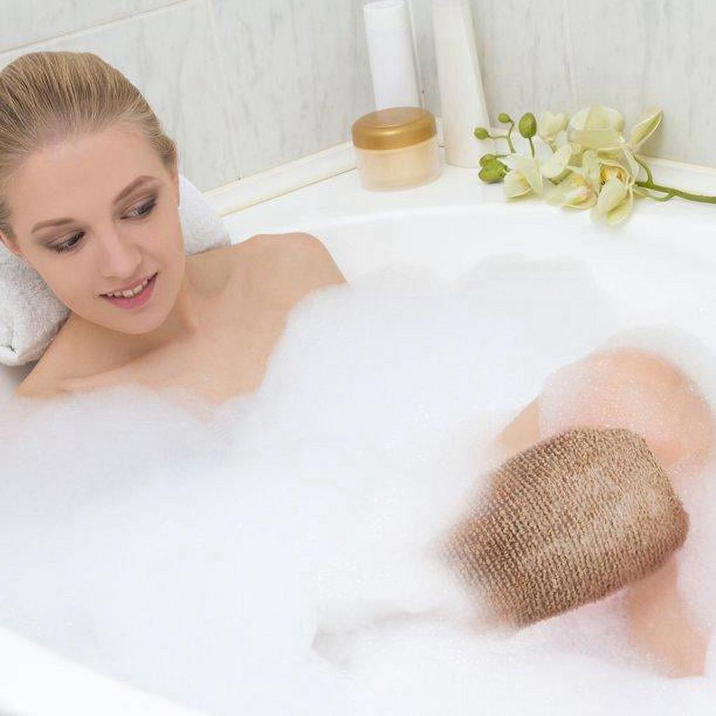 2 перчатки для душа, экологически чистый отшелушивающий инструмент из натурального волокна для мужчин и женщин