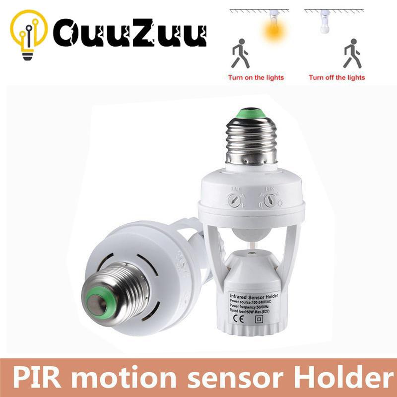E27 Датчик движения Выключатель света E27 Основание Держатель лампы 100-240 В Детектор движения с управлением светом Смарт-переключатель Разъем адаптера