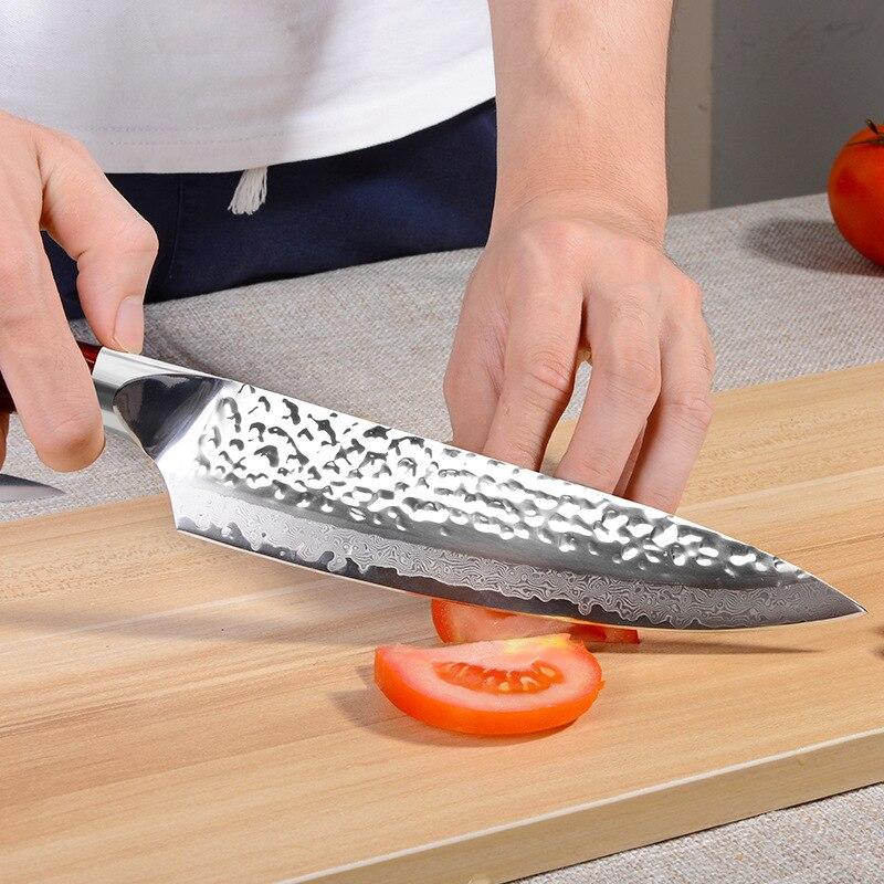 8-дюймовый дамасский нож, профессиональный нож шеф-повара, 67 слоев, кухонные ножи из дамасской стали
