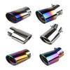 63mm Tail Throat Tailpipe Blue Burnt Car Exhaust Muffler Tip Stainless Steel Exhaust Muffler 1.5L-2.2L Car Modification Supplies