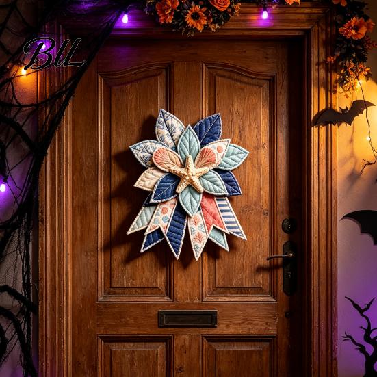 Holiday Wreath Making Supplies Large Patchwork DIY Sewing Kit, Quilted Fabric Craft Set, Diy Kit for Beginners Handmade Rustic Door Decoration