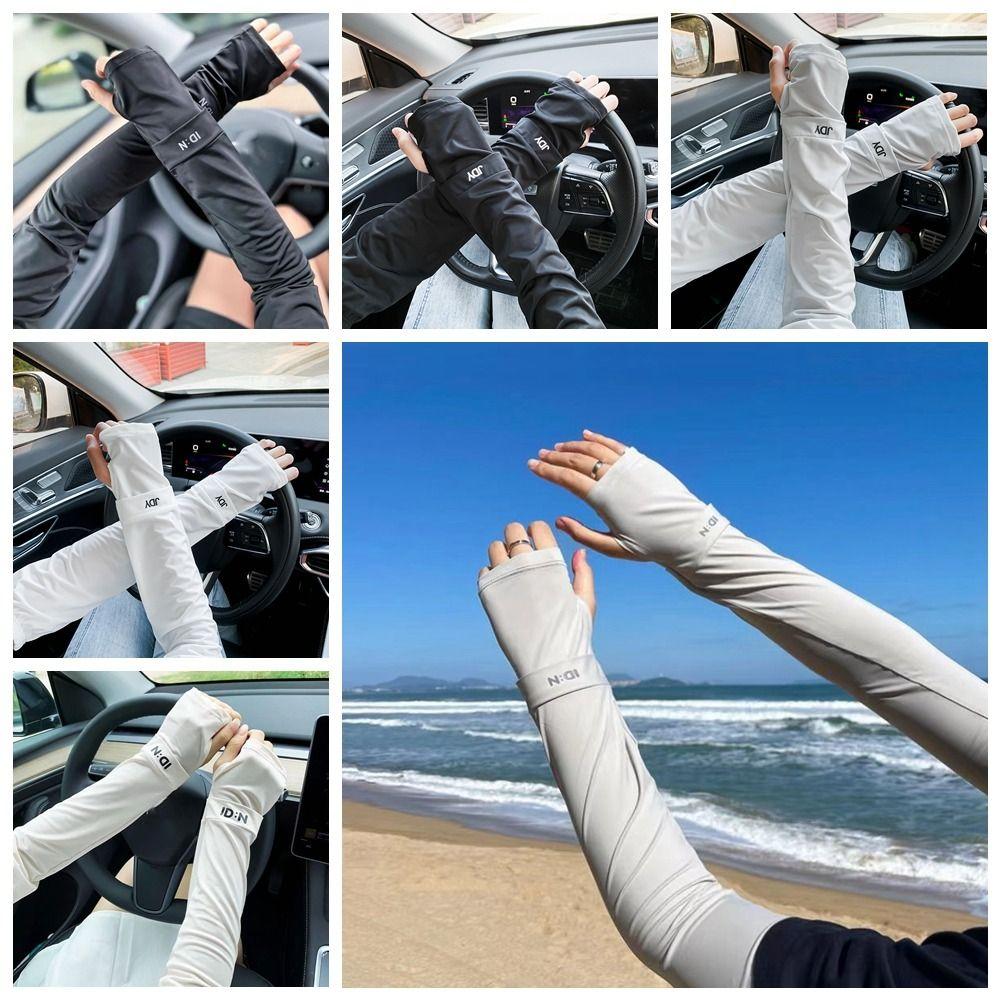 Sun Protection Ice Silk Sleeves Anti-UV Cycling Gloves Breathable Sunscreen Sleeve  Summer