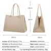Fashion Linen Handbag Large Shopping Tote Holiday Big Basket Summer Beach Woven Beach Shoulder Bag