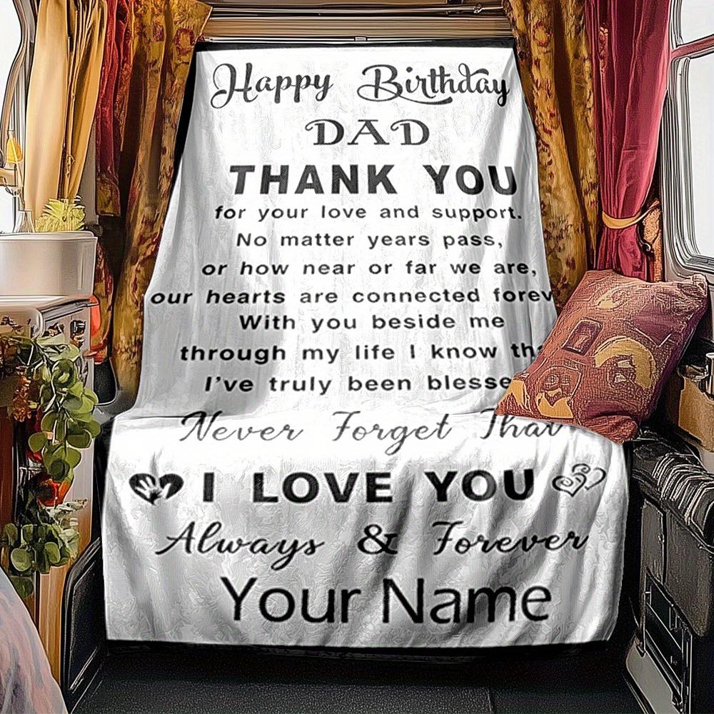 Dad Angel Wings Blanket Personalized Name Soft Comfortable Stylish Blanket Car Blanket Perfect For Travel Camping Outdoor Home Suitable For All