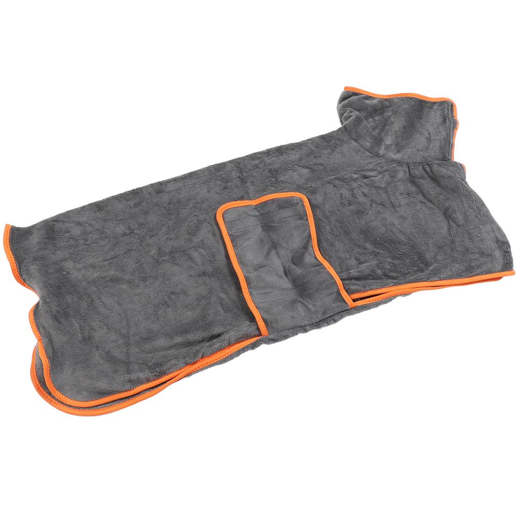 Халат для собак, серый, полностью обернутый, впитывающий, быстросохнущий, мягкий, утолщенный, из полиэстера, для дома