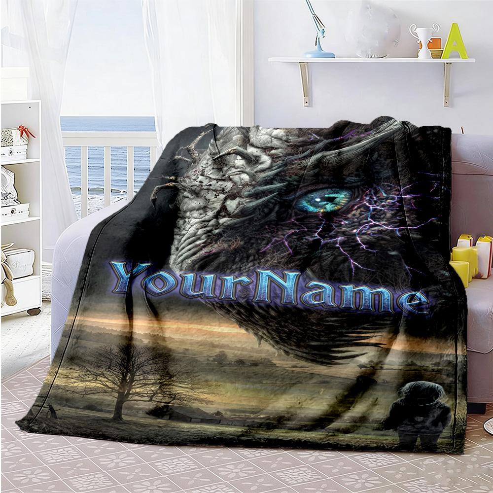 Gothic Illustrations Customize Text Blanket Cozy Personalized Blanket Warmthful Decor Suitable for Seaside Office Chair Sofa Living Room All-Season Us