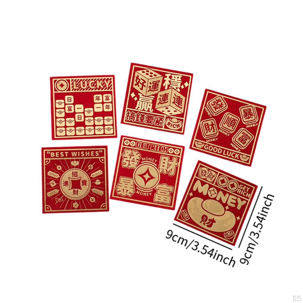 6 штук китайских красных конвертов, наборы для весеннего фестиваля в Хунбао, принадлежности для свадьбы