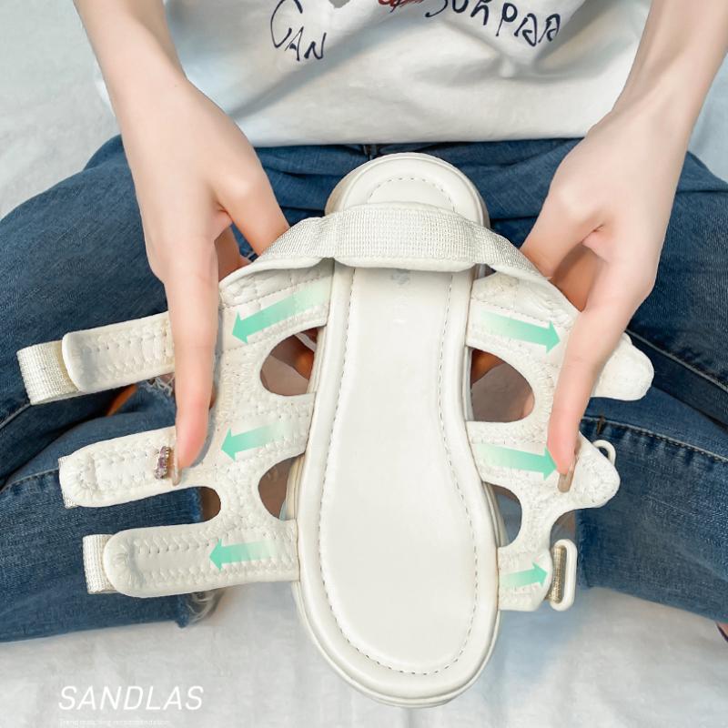 Модные сандалии на платформе для женщин, летняя обувь на толстой подошве, гладиаторские сандалии, повседневная пляжная обувь ярких цветов, женские сандалии на танкетке