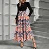 Женское платье с цветочным принтом и высокой талией, модное и элегантное