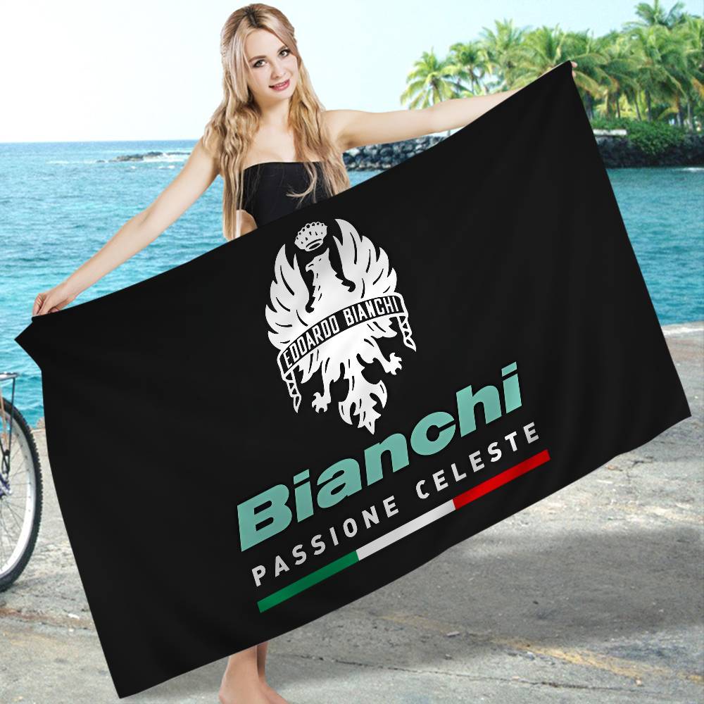 Бренд B-Bianchi Логотип Велосипеда Микрофибровое Одеяло Быстросохнущие Пляжные Полотенца Большого Размера Печать Супервпитывающее Полотенце-Одеяло для Бассейна