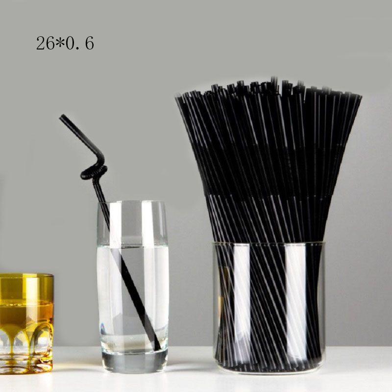 100pcs Black Bendy Straws Ideal For Elegant Birthday And Summer Party Drink Needs