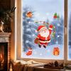Festive Christmas Wall Art for Party Santa Claus Static Window Clings Glass Stickers with Snowflake Bear Decals Holiday Decor Bell Patterns,