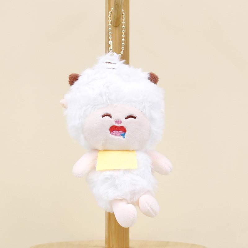 Adorable Plush Sheep Keychain Cute Cartoon Lamb Doll For Girls' Bags And Keys