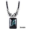 Ladies 12 Zodiac Astrology Design Pendant Necklace Constellation Galaxy
