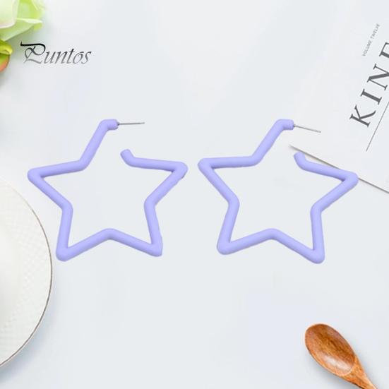 1 пара преувеличенных полых звездных серег-гвоздиков ярких цветов, акриловые серьги-гвоздики, модные ювелирные изделия, аксессуары, подарок