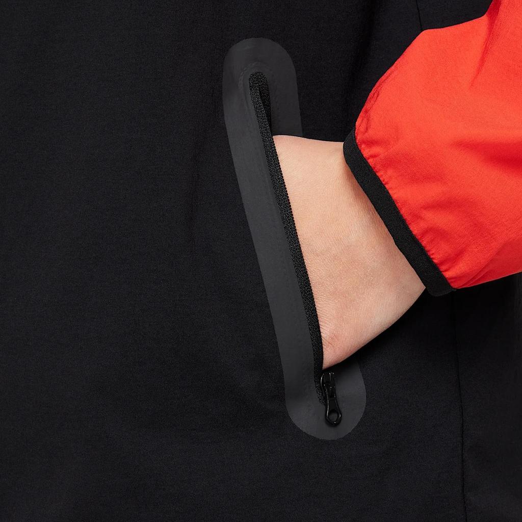 Nike Детская куртка с капюшоном на молнии, длинным рукавом, в стиле колор-блок, Оранжевая HQ8911-011