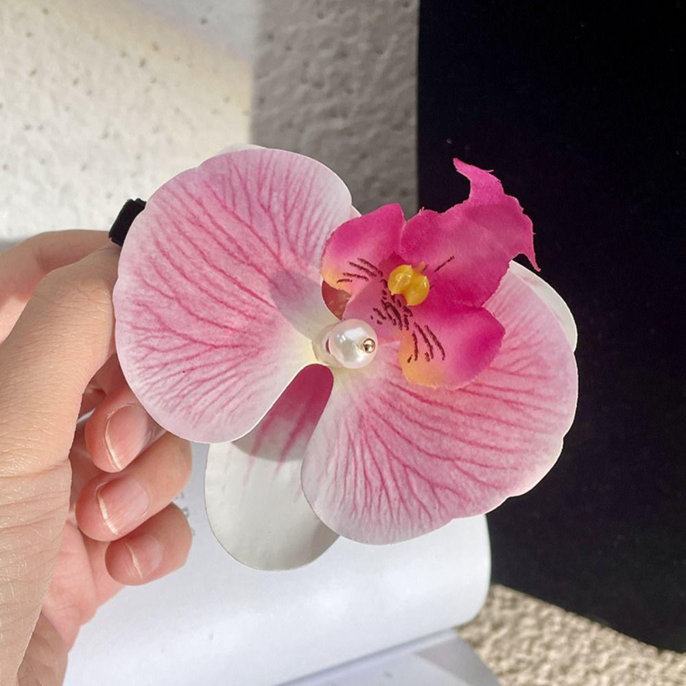 Hair Accessories Sweet Hairpin Pink Orchid Bohemia Barrette Flower Hair Clip Wedding Decoration