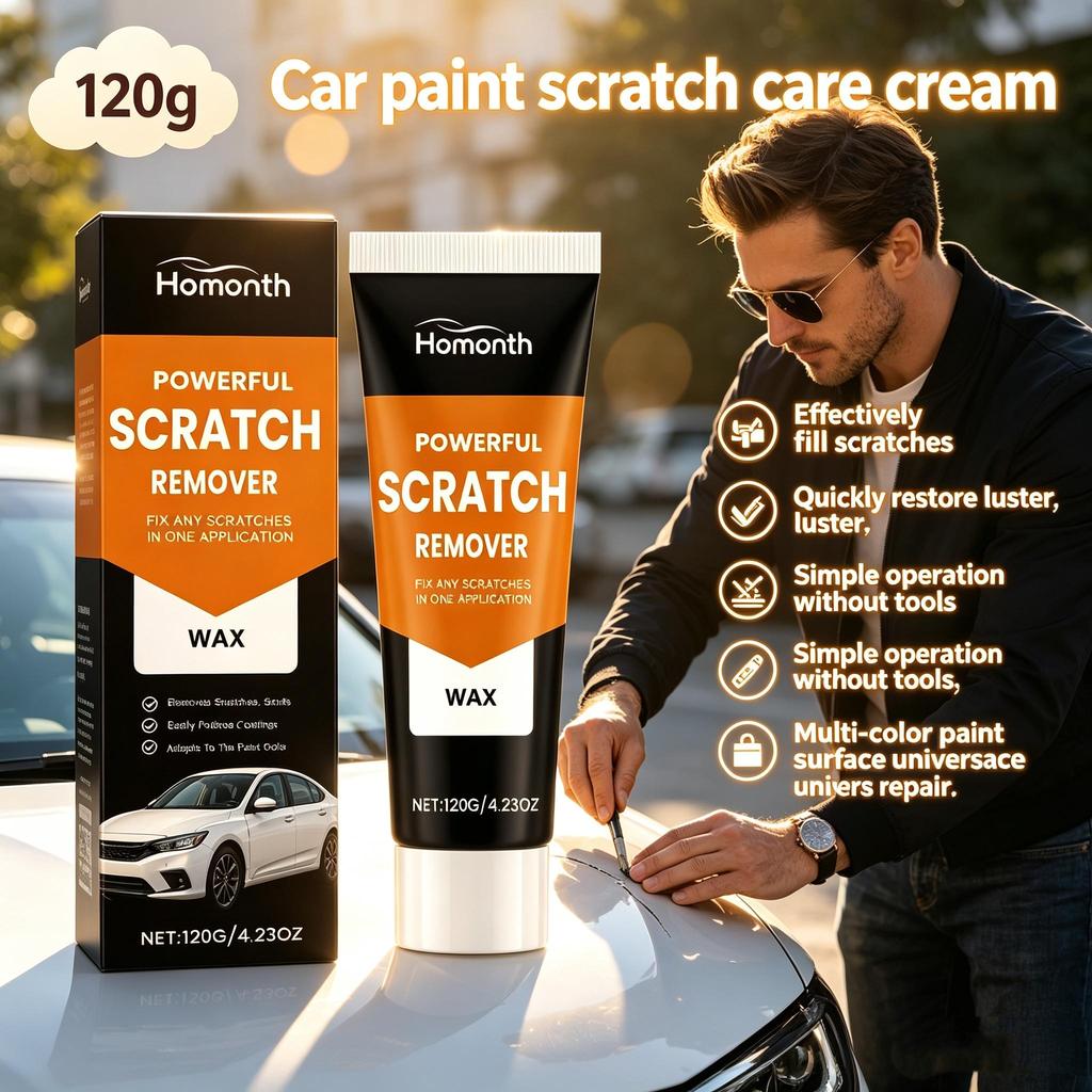 Homonth Car Paint Scratch Repair Cream Nano Coating Scratch Remover Gloss Restoration Polishing Agent for Car Body Care 120g