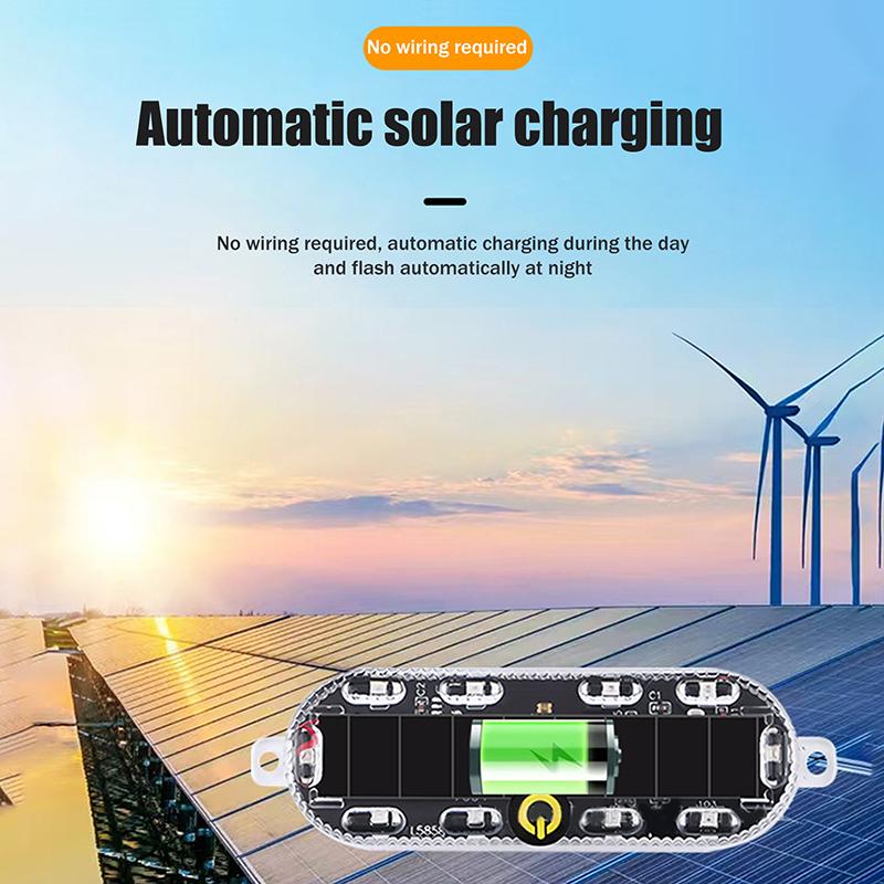 Solar Power Mortorcycle Led Warning Light Car Night Ride Tail Light Anti-Rear Strobe Light For Motorcycle Electric Bicycle