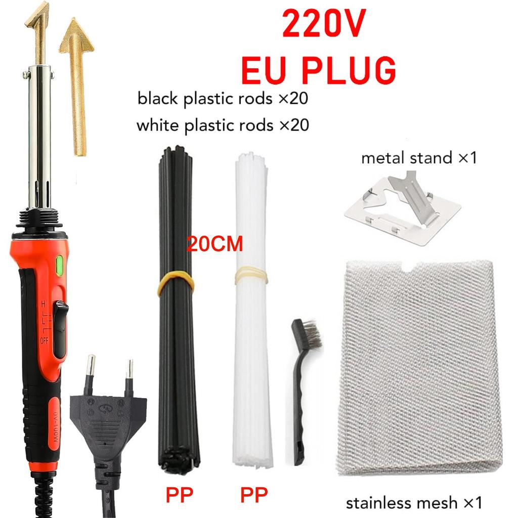 220 В портативный паяльник 100 Вт/50 Вт пластиковый паяльник инструмент для ремонта сварочные стержни паяльная сетка для ремонта автомобильного бампера