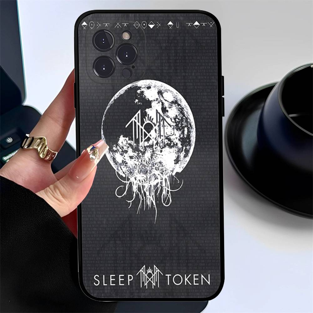 Чехол-брелок Sleep Rock Band T-Token для iPhone 17 16 15 11 13 14 Pro Max Plus 12 Mini Черный