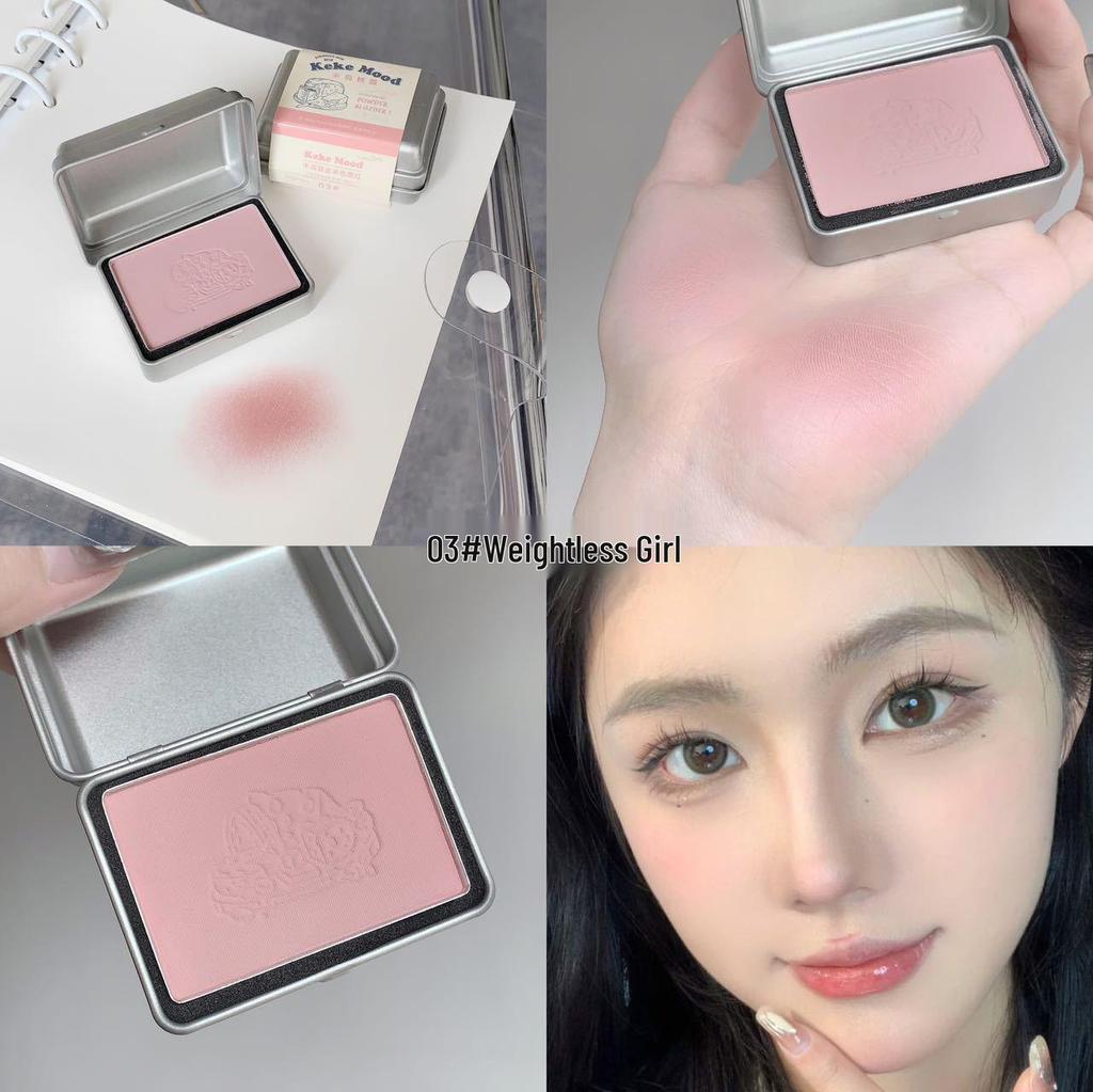 Kekemood Румяна с градиентом для скул: Матовый серо-розовый тон для универсального нюдового образа.