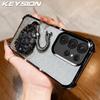 KEYSION Противоударный чехол из ТПУ с гальваническим покрытием для Samsung S24 S25 Ultra S25+ с блестящим инкрустированным драгоценными камнями лебедем-подставкой для Galaxy S24 S25 FE 5G