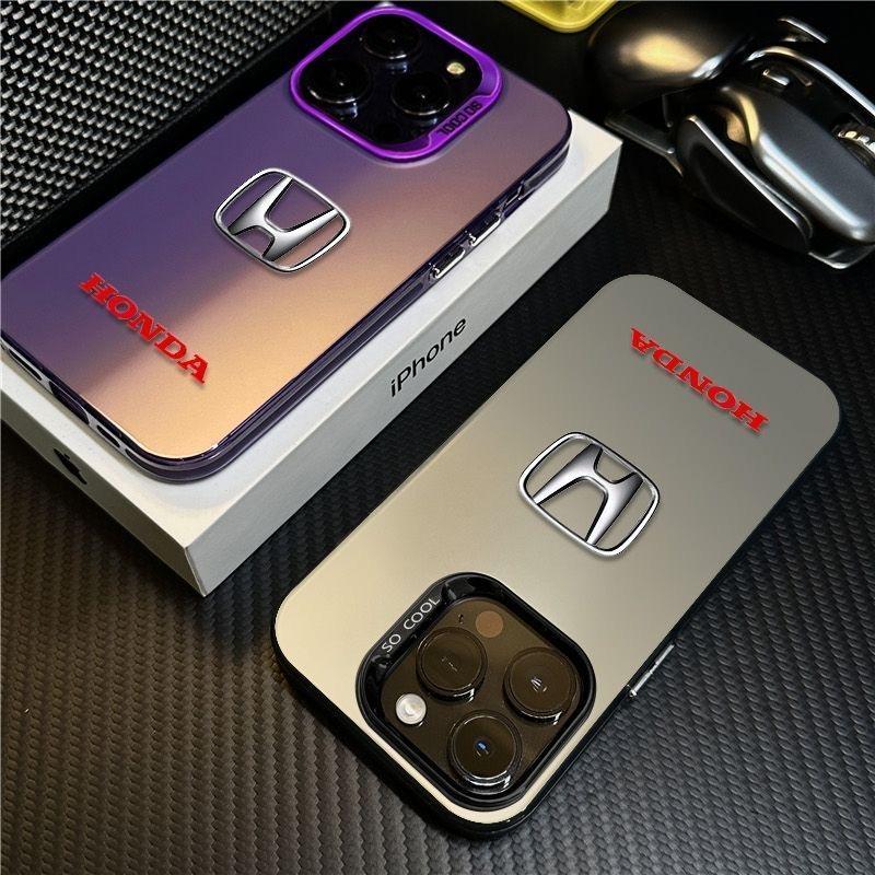 For Honda Emblem Mobile Phone Case For iPhone 11 12 13 14 15 16 Pro Max Plus Soft Case Cover Protector Decoration Accessories RV4