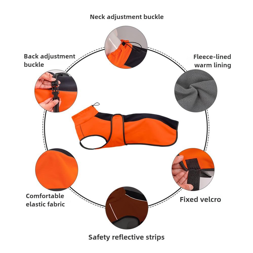 Уличная Светоотражающая Одежда для Больших Собак, Жилет для Собак, Одежда для Домашних Животных для Крупных Собак, Куртка, Хлопковое Пальто для Собаки Золотистый Лабрадор