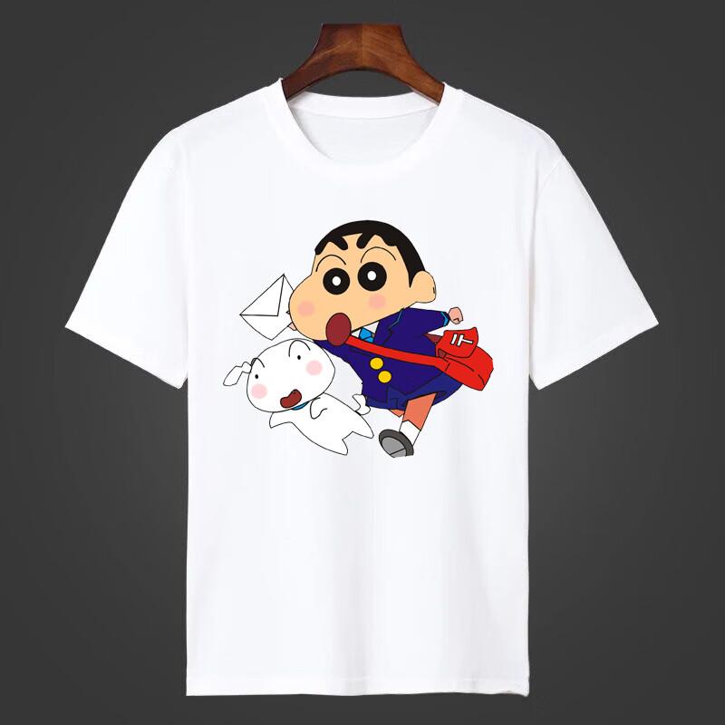 2026 Summer Comic Form Crayon Shinchan Image 100 Cotton Printed Oversize Casual Tshirt Adult Children Parentchild Top y2k