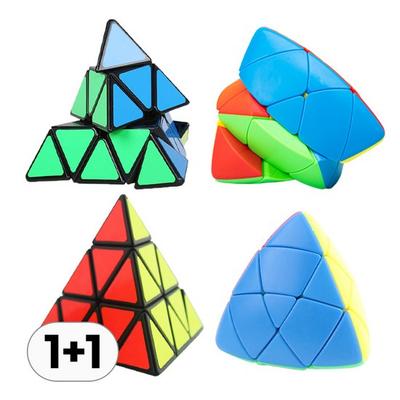 1+1 Pyraminx Cube Set Pyramid Triangle Magic Cube Special Block Expert Triangle Twist Puzzle Block, популярные корейские головоломки