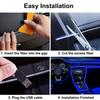 5M Свободная резка DIY Автомобильная Гибкая USB Светодиодная лента для салона автомобиля Неоновая EL Декоративная Атмосферная подсветка для вечеринки
