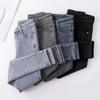 Women Winter Plush Jeans High Waist Thick Velvet Lined Slim Fit Pencil Pants Button Zipper