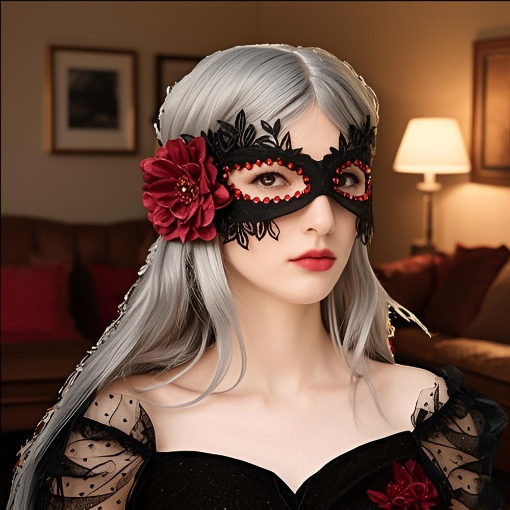 1 шт., маска-наряд с цветком, на половину лица, маска для вечеринки, реквизит для фотосессии.