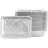 Disposable Aluminum Foil Pans, BBQ Plates, Heavy-Duty Food Containers, Pie Pans, Freezer & Oven Safe, 30-Pack (650ml, Square Plastic Cover)