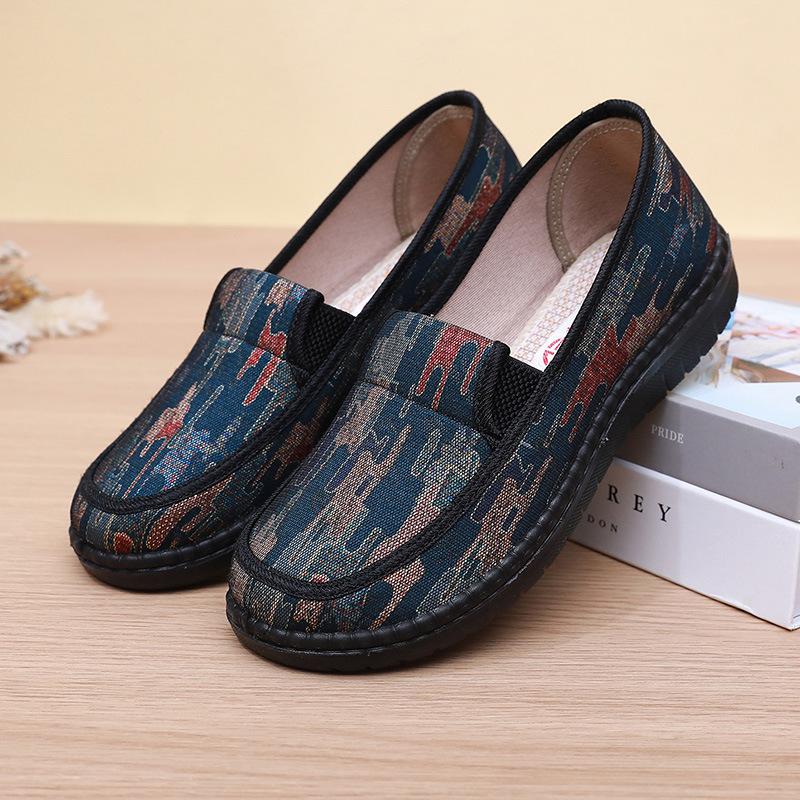 Women's Casual Soft Canvas Loafers Comfortable Driving Walking Shoes Non-Slip Lightweight Dress Shoes for Women Low-Top Breathable Work Flat Shoes