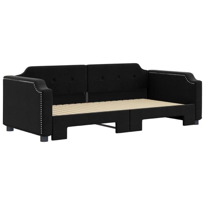 VidaXL Daybed with Trundle Bed Black 90x190 Cm Fabric 3197646