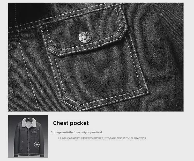 Мужская зимняя куртка пилота с бархатной подкладкой - толстое рабочее пальто из овчины, большой размер