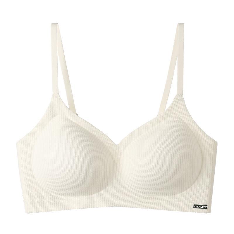Traceless underwear, women's autumn and winter small breasts gather, jelly strips, soft support bra, no steel ring, double breasts, anti-sagging bra