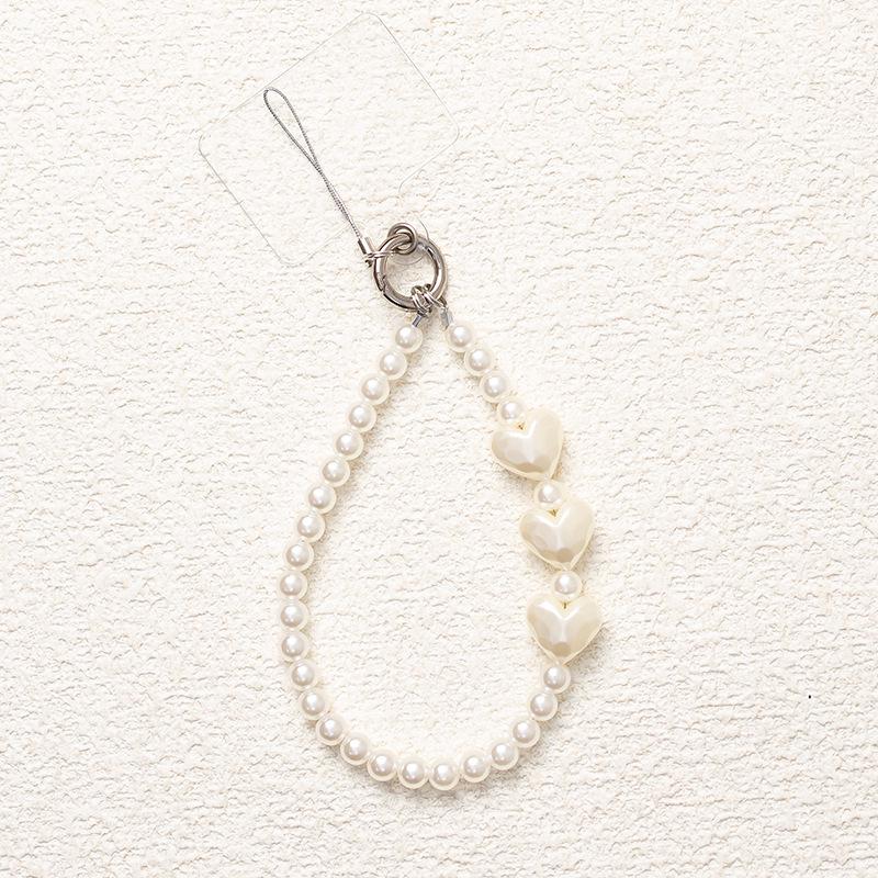 Жемчужный бант на запястье: Стиль Douyin, Защита от потери, Универсальная высококлассная цепочка из бусин для мобильных телефонов