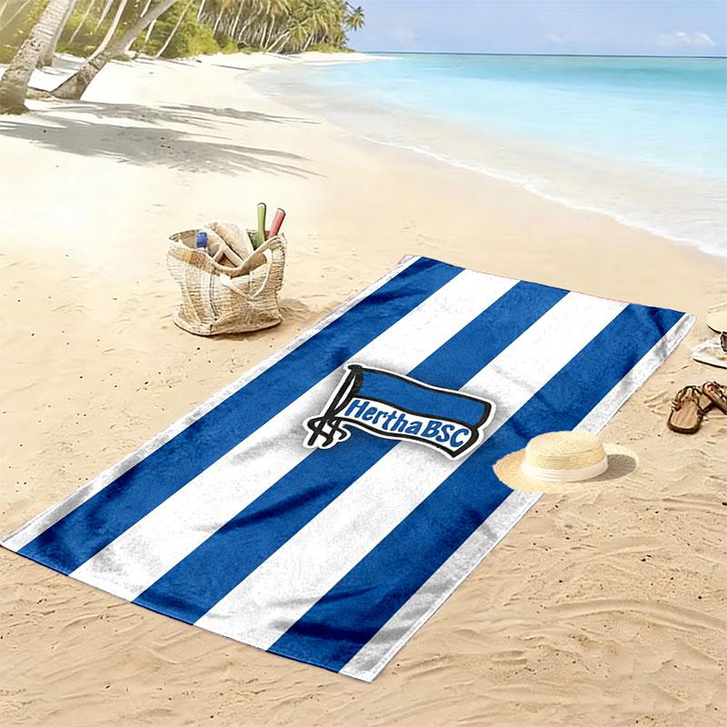 Пляжное полотенце Hertha BSC, Большое, Мягкое, Быстросохнущее, для Пляжа, Кемпинга, Плавания